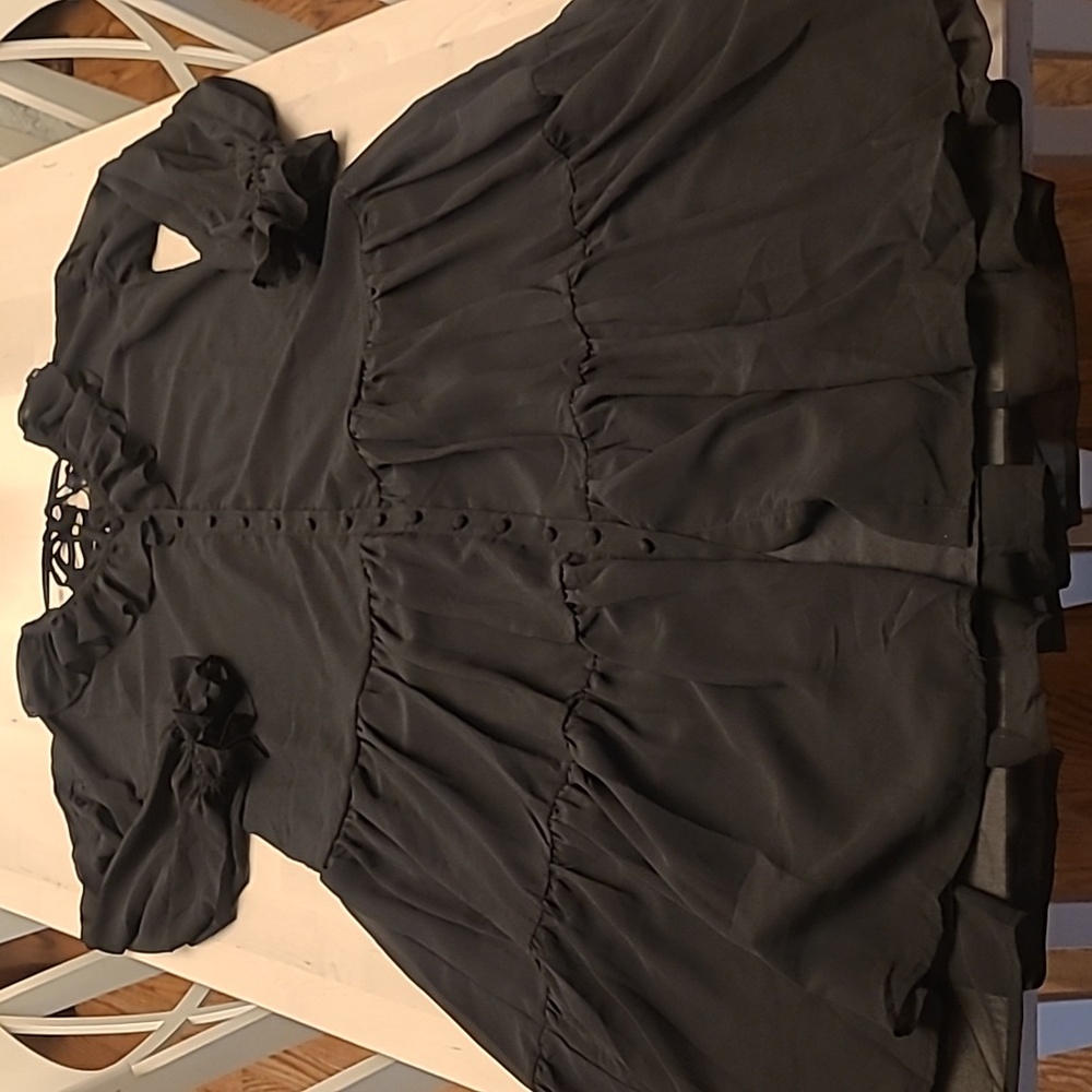 Nwot Asos Design Button Through Ruffle Front Tier… - image 1